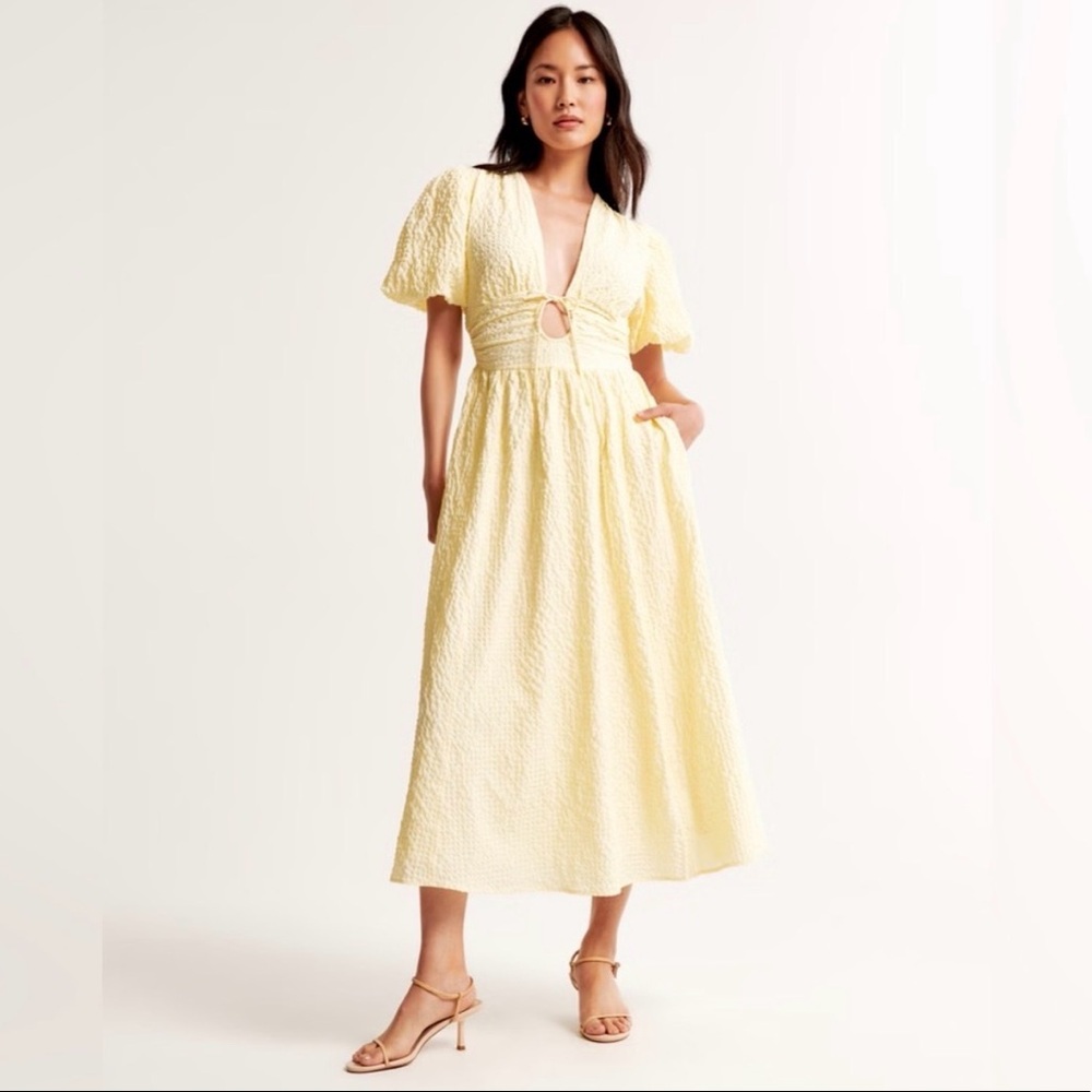 Butter Yellow Abercrombie Midi Dress